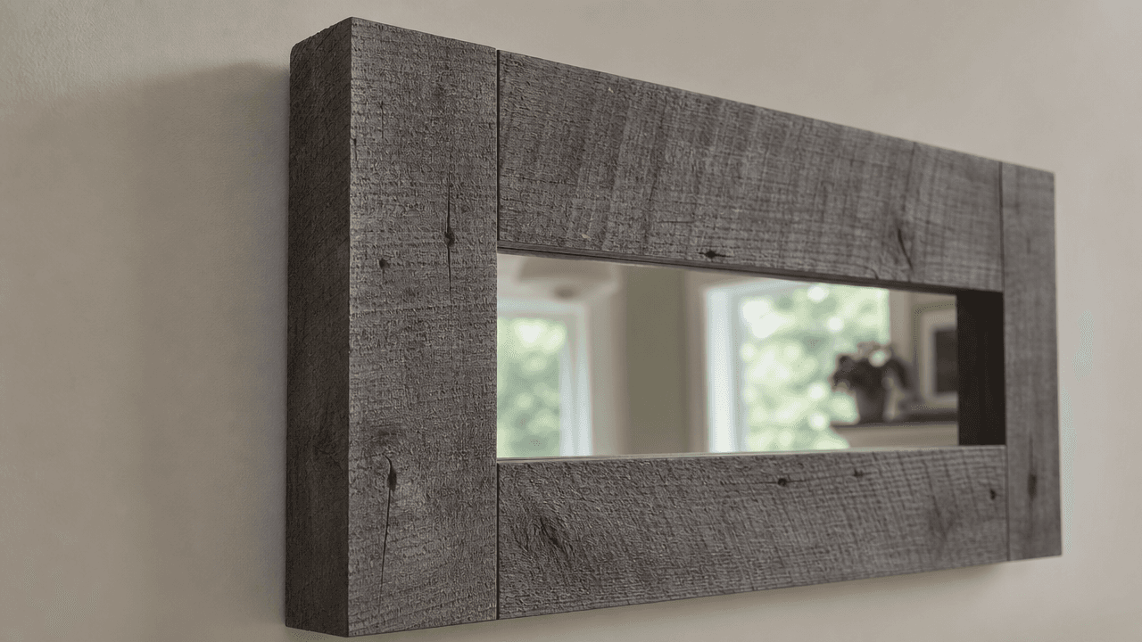 White Ash oak mirror frame, 2" thick with straight corners